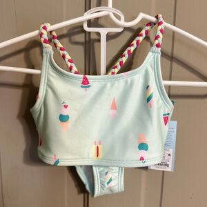 Cat & Jack popsicle two piece swimsuit light blue 4T NWT.